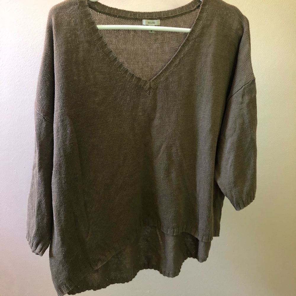 Cute V-neck Quarter Length Sweater